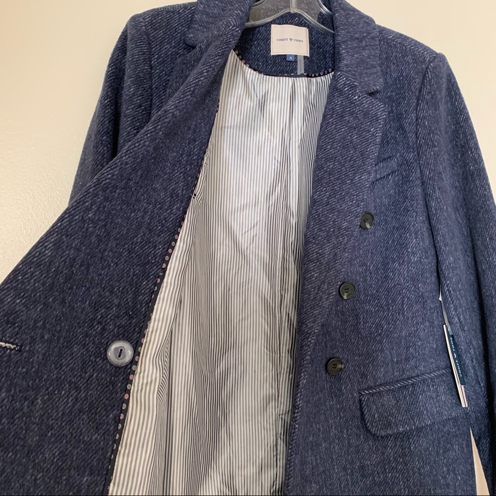 Court & Rowe Blair Coat Blue Double Breasted Twill - Picture 6 of 12